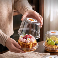 Boîte d'emballage cylindrique transparente jetable de 4 pouces pour aliments, matériau PET, épaisseur 1 mm, impression personnalisable