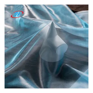 10D 20D 30D mềm sang trọng Organza vải lấp lánh Organdy lỏng Organza vải tuyn cho cô gái' đám cưới hoặc ăn mặc chất rắn mô hình