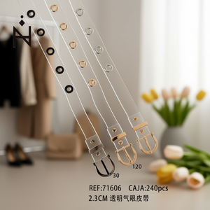 Cinturón Transparente con Hebilla de Anillo en D de PU de 2.3 cm, Cinturón Casual de Moda para Mujer - Product Image 4