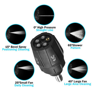 หัวฉีดสเปรย์ปรับได้ 5 รูปแบบ Stim แรงดันสูง 160 บาร์ สำหรับล้างรถ รูปทรงพัดลม ทำจากสแตนเลส พร้อมปืนฉีดน้ำแบบใช้มือ - Product Image 3