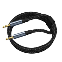 Câble AUX tressé 3,5 mm mâle vers 3,5 mm mâle, neuf, connecteurs plaqués or 24 carats, noyau en alliage d'aluminium, conception anti-emmêlement, téléphone portable