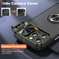 Étui de téléphone avec protection d'objectif coulissante pour iPhone 14 13 12 11 avec support magnétique pour voiture pour iPhone 14 Pro Max