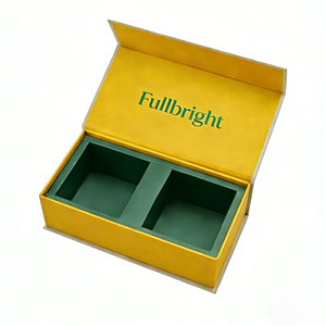 Customized Candle Gift Box Printed Logo Flip Magnetic <b>Packing</b> Box Rigid Cardboard Art <b>Paper</b> 2 Bottles Candle Jar Packaging Box - Product Image 1