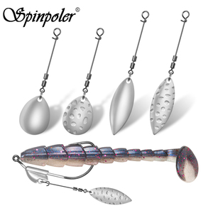Kit de remplacement de lames Spinpoler, lames en laiton argenté, articulation pivotante, fil d'acier, accessoires de pêche pour leurres durs Willow Colorado - Product Image 1