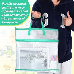 Bolsas de Proyectos de Costura Startrichest de 16x16 <span class=keywords><strong>con</strong></span> Asa, Bolsillo de Malla para Almacenamiento, para Acolchado, Tejido, Manualidades, Bolsa para <span class=keywords><strong>Biblia</strong></span>, Bolsa para Bordado - Product Image 5