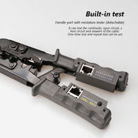 Probador multifunción de tres usos 4P 6P 8P, Cable de red con cabeza de cristal, alicates de crimpado de seguridad para monitoreo de trinquete
