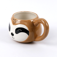 Tasses à café en céramique sur mesure, tasses en porcelaine pour animaux, tasse de paresseux en céramique 3D avec sourire