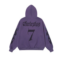 2025 automne hommes nouveau américain rétro solide à capuche veste coupe ample tricoté impression numérique flamme strass fermeture éclair hiver