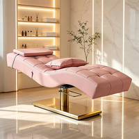 Nouveau Lit de Beauté Électrique en Forme de S Doré pour Cils, Table de Massage Tatouage Courbée Ajustable pour Salon, Spa et Soins du Visage