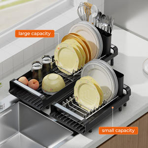 WIREKING Égouttoir à vaisselle extensible compact personnalisable, égouttoir à vaisselle sur l'évier <span class=keywords><strong>pour</strong></span> la <span class=keywords><strong>cuisine</strong></span> - Product Image 2