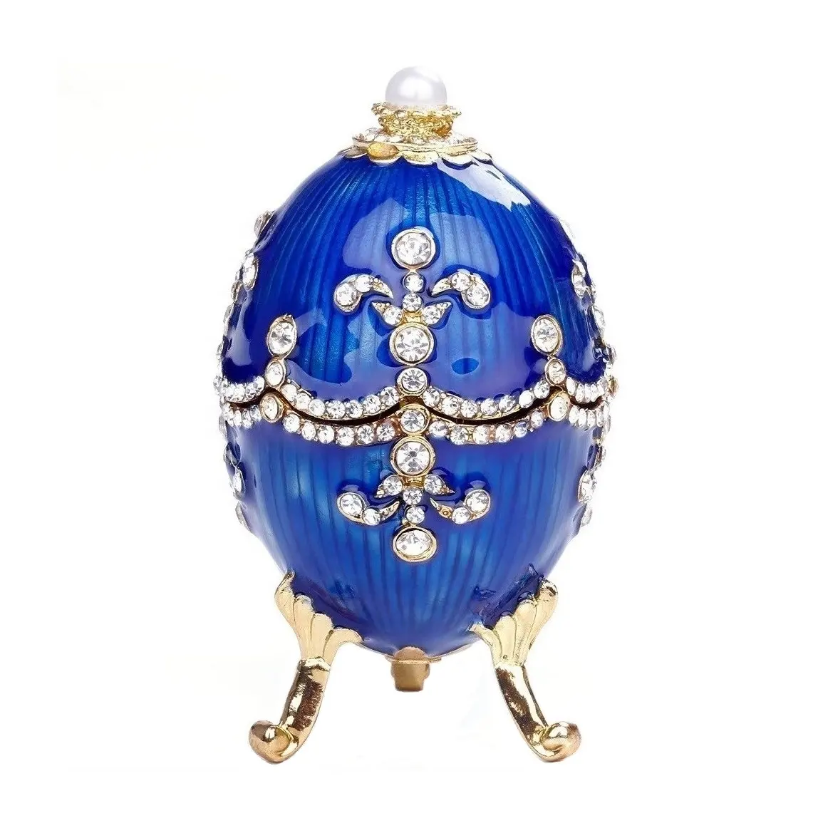 Oeuf russe métal artisanat maison décoration créative boîte à bijoux de style européen cadeaux d'affaires en gros