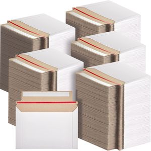 Enveloppes rigides pour envoi de photos avec adhésif, enveloppes d'expédition en carton pour documents (6,5 x 4,5 pouces, blanc) - Product Image 1