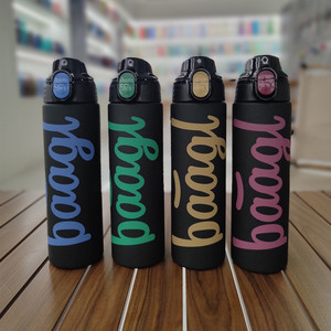 500ml 600ml 700ml Botella de bebida de plástico Tritan sin BPA Pajita Flip Spout Flick Tapa Impresión completa Bebida <span class=keywords><strong>directa</strong></span> para niños - Product Image 1