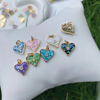 Pendentifs en or plaqué or 24K, coquille d'ormeau colorée, nacre, cœur, Hamsa, main, yeux maléfiques, breloques, accessoires pour la fabrication de bijoux