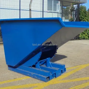 600 Litre Auto Release Tipping Skip Forklift For Manufacturing Plant Refuse Collector For Waste Recycling