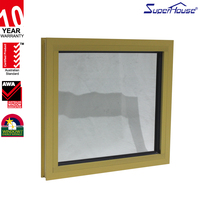 Fenêtres anti-ouragan à design moderne, à rupture de pont thermique, coupe-vent, en aluminium extérieur, double vitrage, fenêtre fixe