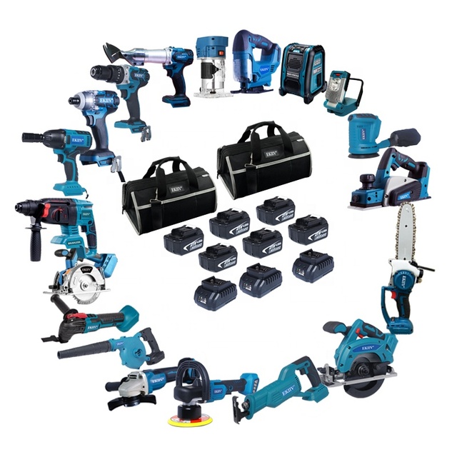 19 in 1 Household Power Tool Set Lithium Electric Electric Hand Drill Hammer Drill Wrench Driver Angle Grinder Electric Tool Set