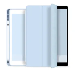 Silicone Tablet Case Cover with Pen Slot Lightweight Laptop Protect Soft Shell for iPad Air 9.7, 10.5, mini 2,3,415, Pro 11 Case