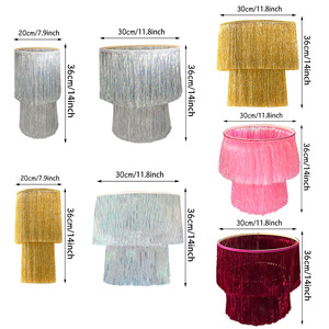 Décorations de fête DAMAI, Bonne <span class=keywords><strong>année</strong></span> 2026, décoration durable, portable, colorée, franges en plastique, abat-jour en franges - Product Image 6