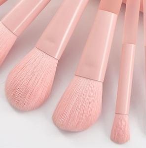 Set de <span class=keywords><strong>Brochas</strong></span> de <span class=keywords><strong>Maquillaje</strong></span> de Pelo Sintético Vegano de Alta Calidad con Logotipo Personalizado, <span class=keywords><strong>para</strong></span> Base y Sombra de Ojos, con Mango Rosa y Cuchilla Color Melocotón - Product Image 3