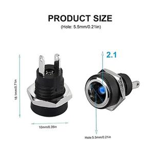 5 cặp 5.5x2.1 MÉT DC cung cấp điện Nam cắm + Nữ Jack Bảng điều chỉnh Núi Hàn dây nối 5.5*2.1 MÉT DC cắm ổ cắm kết nối - Product Image 6