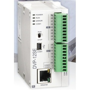 PLC รุ่น DVP12SE11R ของแท้ คอนโทรลเลอร์ลอจิกแบบตั้งโปรแกรมได้ 8DI 4 รีเลย์เอาต์พุต 24VDC รองรับอีเธอร์เน็ต - Product Image 1