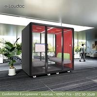 Cabine de réunion acoustique modulaire insonorisée pour bureau, personnalisable avec logo OEM, pour 1/2/4/6 personnes, certifiée CE, MOQ1