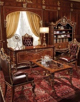 Ensemble de meubles de bureau antiques français de luxe Bureau de bureau en bois