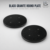 Disque circulaire en granit naturel solide LANSEN avec motif de trous de fixation pour base de table rotative, garantie 1 an