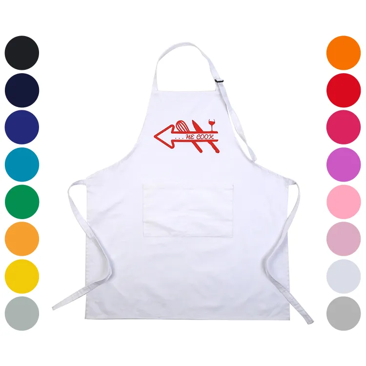 Komik pamuk Polyester beyaz çocuk pişirme pişirme boş çocuklar önlük önlük ve şef şapkası çocuklar için Logo