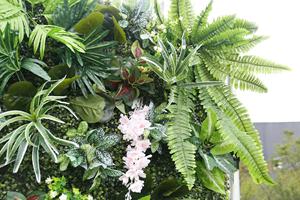 Fond de mariage de printemps Photomaton extérieur fausse toile de fond d'herbe, personnaliser 5d toile de fond 8ft mariage fleur verte panneau mural - Product Image 6