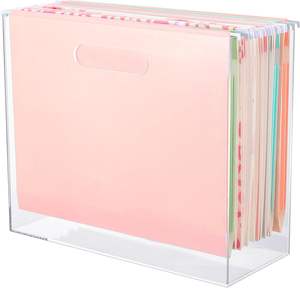بالجملة منظم ملف سطح المكتب الاكريليك الشفاف اليدوية مع مقبض - Product Image 6