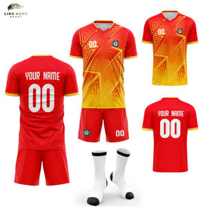 Комплект футбольной формы унисекс с индивидуальным логотипом: футболка и шорты, 100% полиэстер, термотрансферная печать, быстросохнущий, дышащий, для командного футбола - Product Image 1