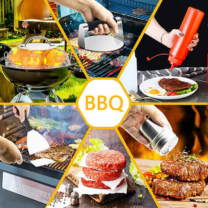 Conjunto YINHAO 4 em 1 para Smash <span class=keywords><strong>Burger</strong></span>: Tampa para Grelhar, Raspador e Prensa de Hambúrguer em Aço Inoxidável 304 para Chapa Plana - Product Image 4