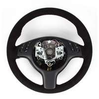 Housse de volant en cuir noir tressé antidérapant cousue à la main pour BMW E39 E46 325i E53 X5 Coupé Accessoires de voiture