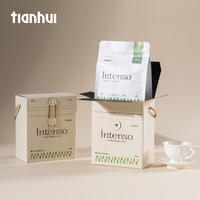 Boîte cadeau pliable Tianhui avec cordon et pochette en aluminium pour l'emballage de thé, de café en grains et de cadeaux