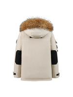 Veste en duvet pour homme de style canadien avec logo personnalisé, 80% de duvet, avec capuche, tissu velours, épaisse, chaude, anti-rides, unisexe, veste parka pour couple
