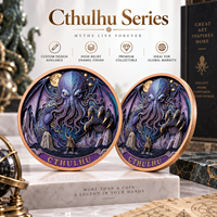 Pièce de monnaie en cuivre pur 999 de 1 et 5 oz, série Cthulhu, colorée, en relief, de qualité supérieure, impression UV créative, édition de collection 3D