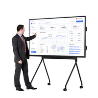 Tableau blanc interactif tactile LCD 4K de 55/65/75/86/98 pouces avec 20 points tactiles, système d'exploitation Android et Windows