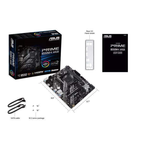 Wholesale PRIME B550M-K ARGB DDR4 Micro-ATX Motherboard AMD Ryzen 5000 Series/ 5000 G-Series/ 4000 Desktop Computer