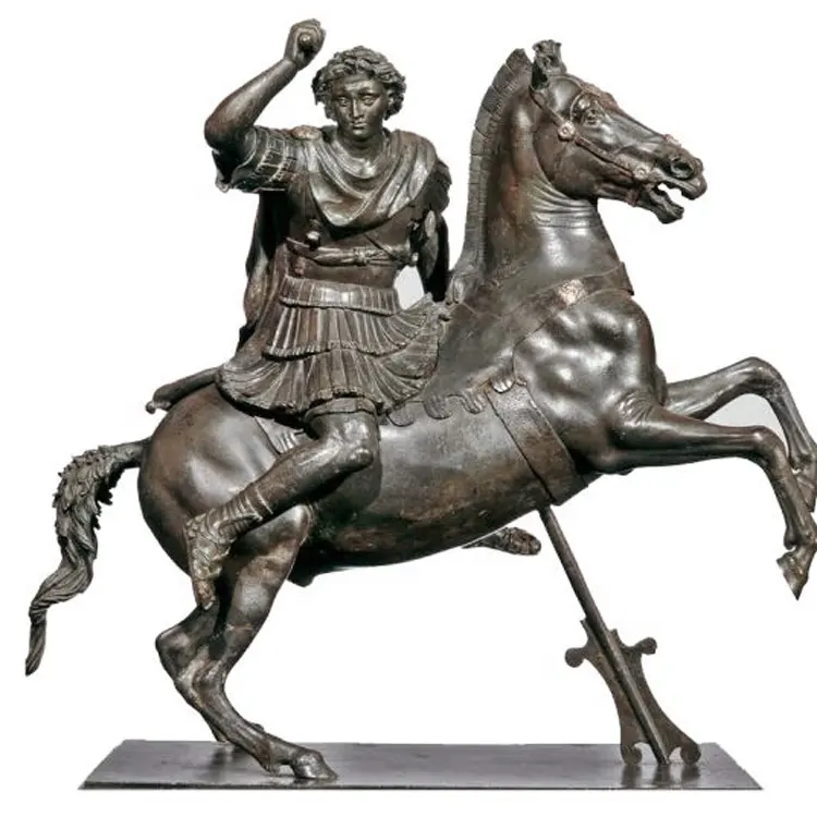 High quality custom statue casting life size horse soldiers bronze sculpture