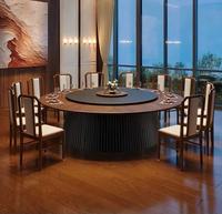 Meistverkaufter Chinesischer Stil Massivholz Elektrischer Runder Esstisch mit Drehplatte für Hotels