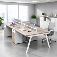 Bureau de travail multifonctionnel et durable en bois naturel, style minimaliste moderne, idéal pour les postes de travail cloisonnés – Vente chaude