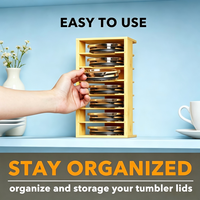 Organisateur de couvercles en bambou pour armoire de cuisine, support de rangement pour bouteilles d'eau et mini-couvercles de tasses
