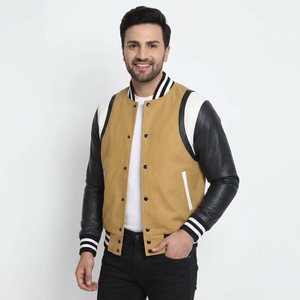 Veste universitaire personnalisée grande taille respirante à la mode pour hommes et parfaite pour les équipes scolaires CollegeBaseballjacket pour hommes - Product Image 1