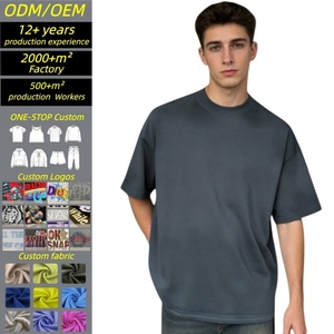 Camiseta de Algodón 100% Gruesa al por Mayor, Personalizada con Pintura en Aerosol, Talla Grande, Holgada, de Alta Calidad, Cuello Redondo, para Hombre, TKAN774D - Product Image 1