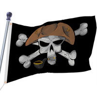 Drapeaux personnalisés en polyester Bx5ft Cross Sabres Swords Jolly Roger Pirate Dead Man's Chest pour l'automobile et les assurances