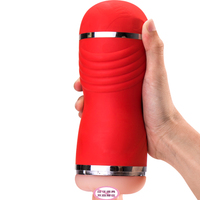 Gelances 2-in-1 Männlicher Masturbator Doppelseitiger Silikon-Flugzeugbecher Freihändiges Taschen-Masturbationsspielzeug Vagina-Simulation IPX7