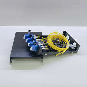 Boîtier de terminaison fibre optique de bureau OEM 4 ports, 8 fibres monomodes duplex LC UPC avec pigtail et flanges, panneau de brassage fibre optique ODF - Product Image 3