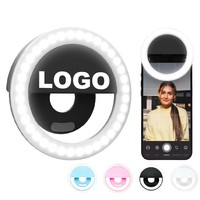 Anneau lumineux LED USB personnalisé avec logo, design à clipser, 36 LED, rechargeable, pour téléphone portable